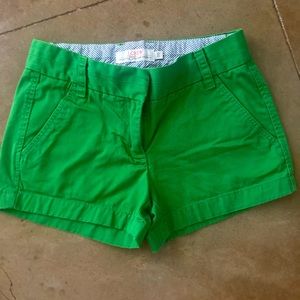 J Crew green shorts size 00